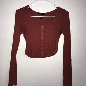 A long sleeve crop top